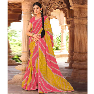 "Fancy Silk Saree Seymore Kesaria -11380 - Click here to View more details about this Product